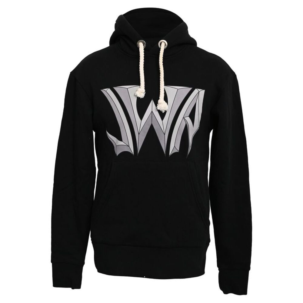 Jw Anderson Gothic Logo-Print Hoodie in Black Cotton